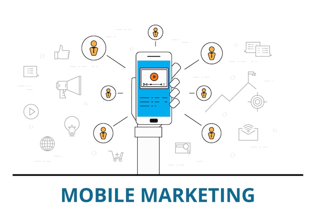 Marketing mobile con icone