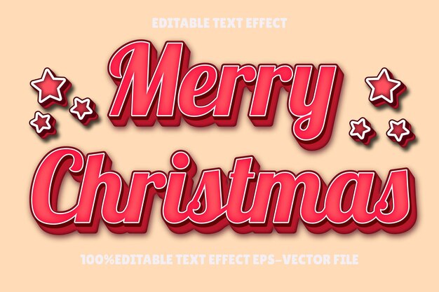Marry Christmas Editable Text Effect 3D Emboss Gradient Style