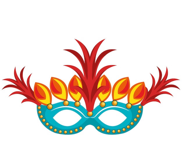 maschera con progettazione dell&#39;illustrazione di vettore della cultura del Brasile delle piume