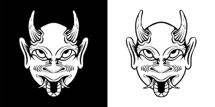 Vettore maschera demone giapponese vektor