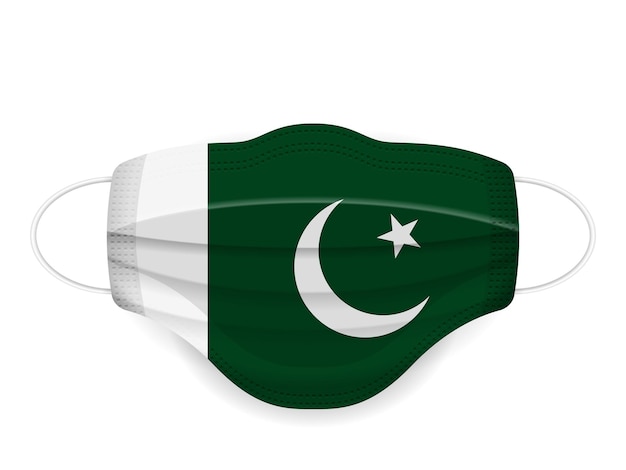 Maschera medica bandiera del Pakistan