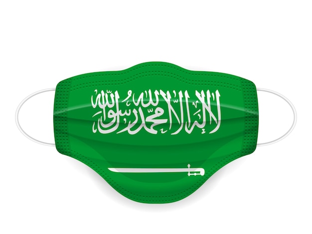 Maschera medica bandiera dell'Arabia Saudita