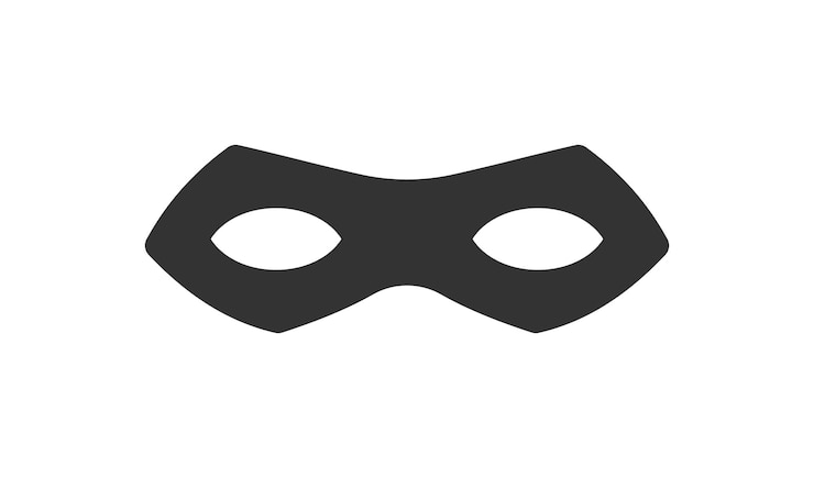 Maschera semplice per proteggere l'icona dell'identità segreta Illustrazione vettoriale desing
