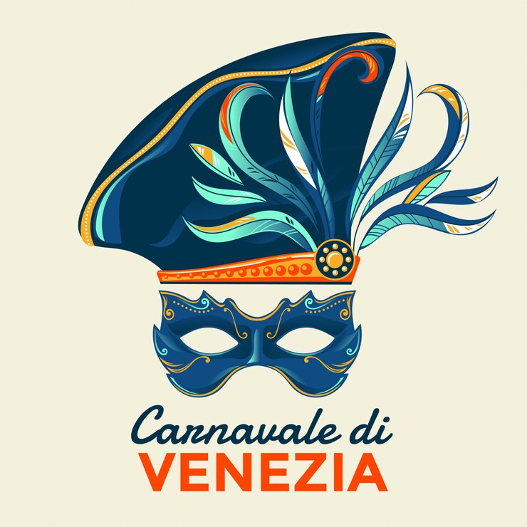 Vettore maschera veneziana per il carnevale di venezia
