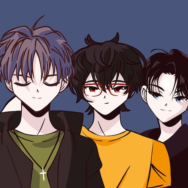 Maschio del gruppo di anime