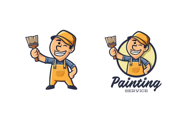 Mascotte con logo dipinto