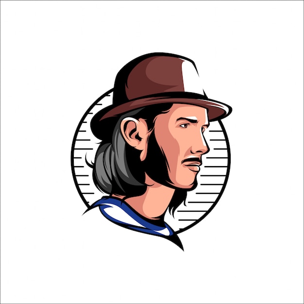 Mascotte con logo headshot da uomo