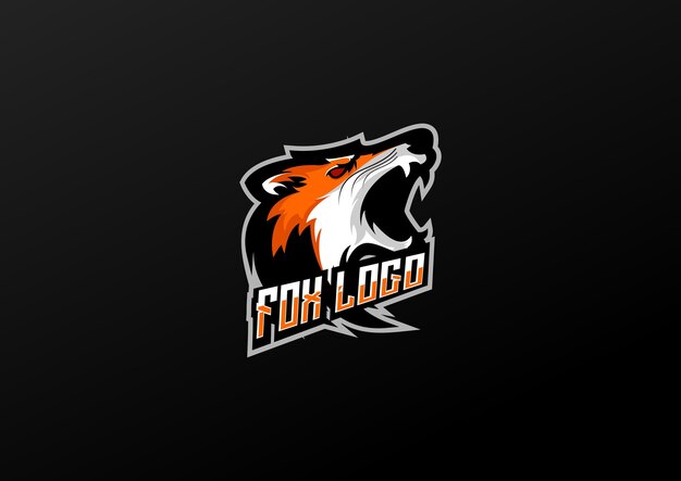 Mascotte del design esport del logo della testa di volpe