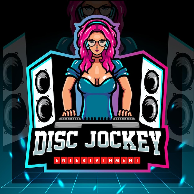 Mascotte del disc jockey. design del logo esport