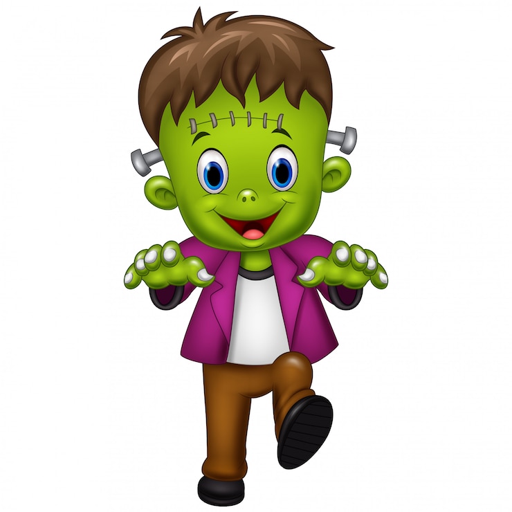 Vettore mascotte di halloween frankenstein