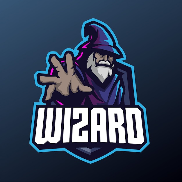 mascotte di mago per logo sport ed esports