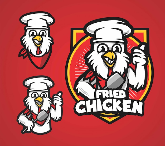 Mascotte di pollo fritto logo