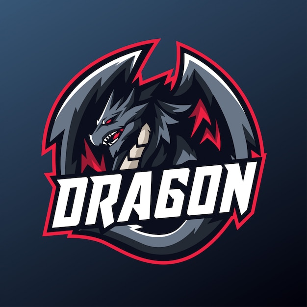 mascotte drago per logo sport ed esports
