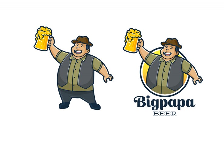 Mascotte grande birra retrò papà