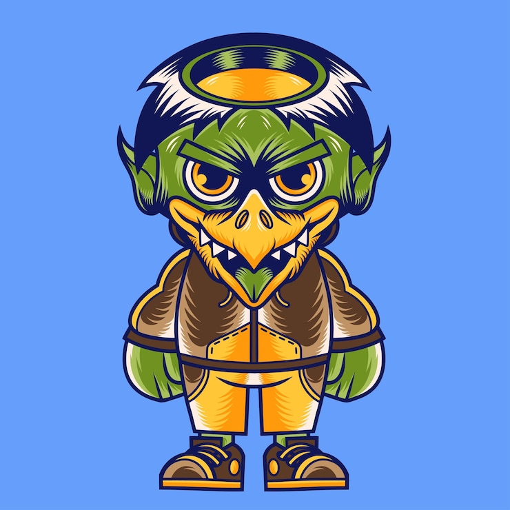 Vettore mascotte personaggio design cartone animato kappa