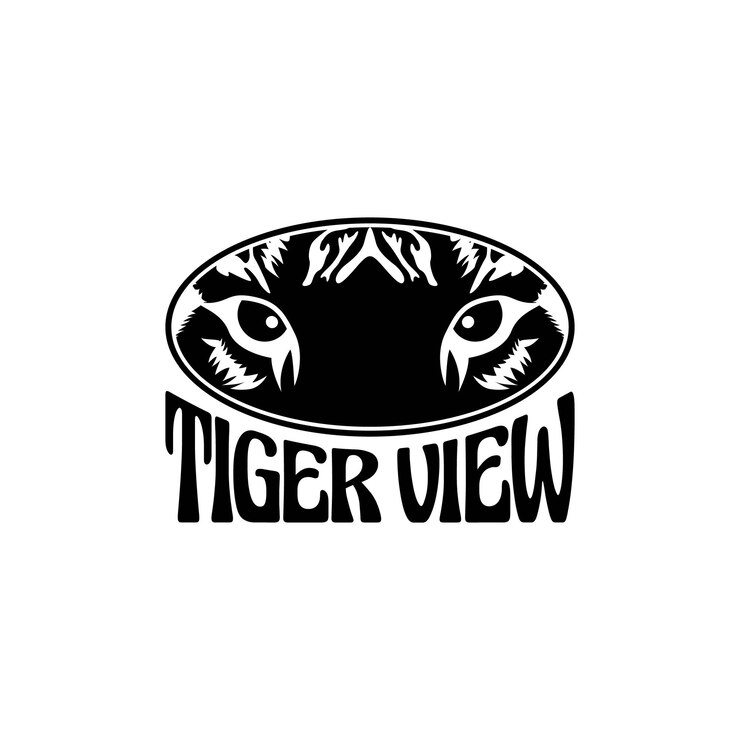 Vettore mascotte tiger eye logo occhi di tigre su sfondo bianco