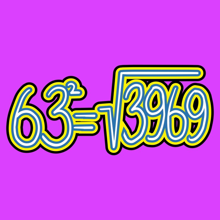 Vettore matematica radici quadrate del numero 63