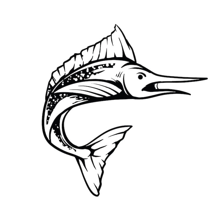 Vettore materiale illustrativo dell'illustrazione di vettore del pesce marlin