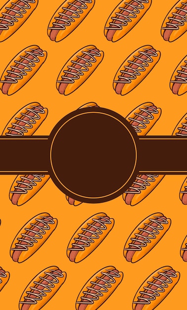 Materiale illustrativo per hot dog con cibo per cartoni animati