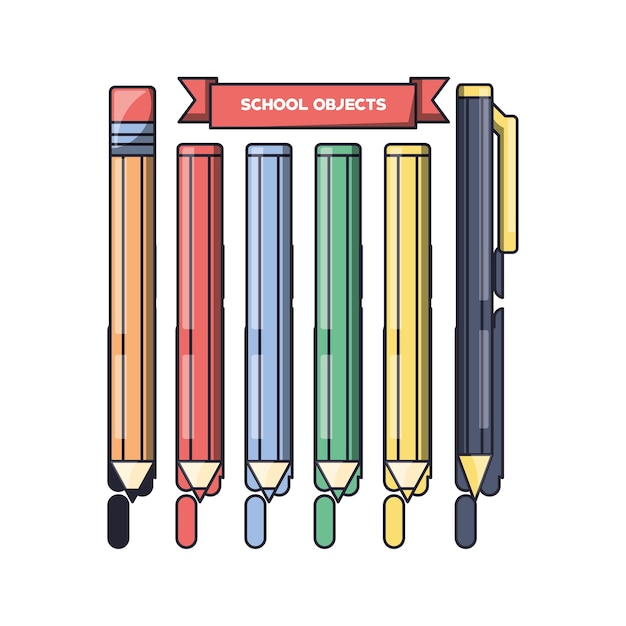 materiale scolastico matite colorate