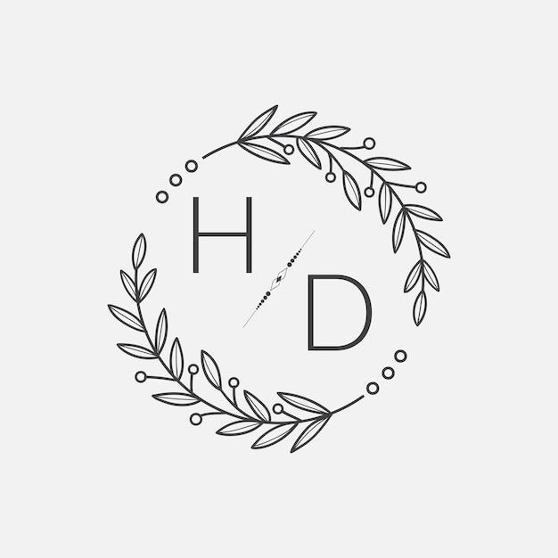 Matrimonio iniziale in HD con monogramma con linea di cerchio creativo