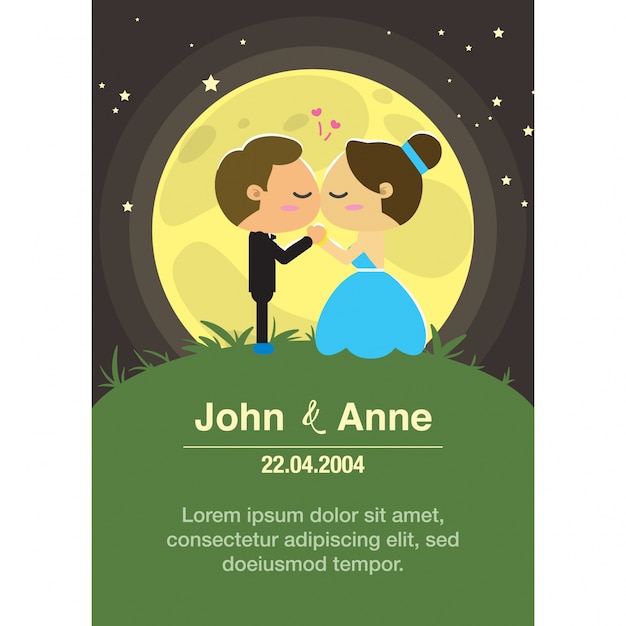 Matrimonio La coppia e la luna.