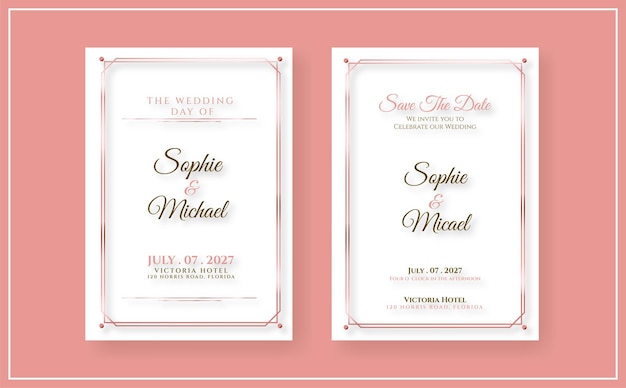 Matrimonio romantico modello di invito