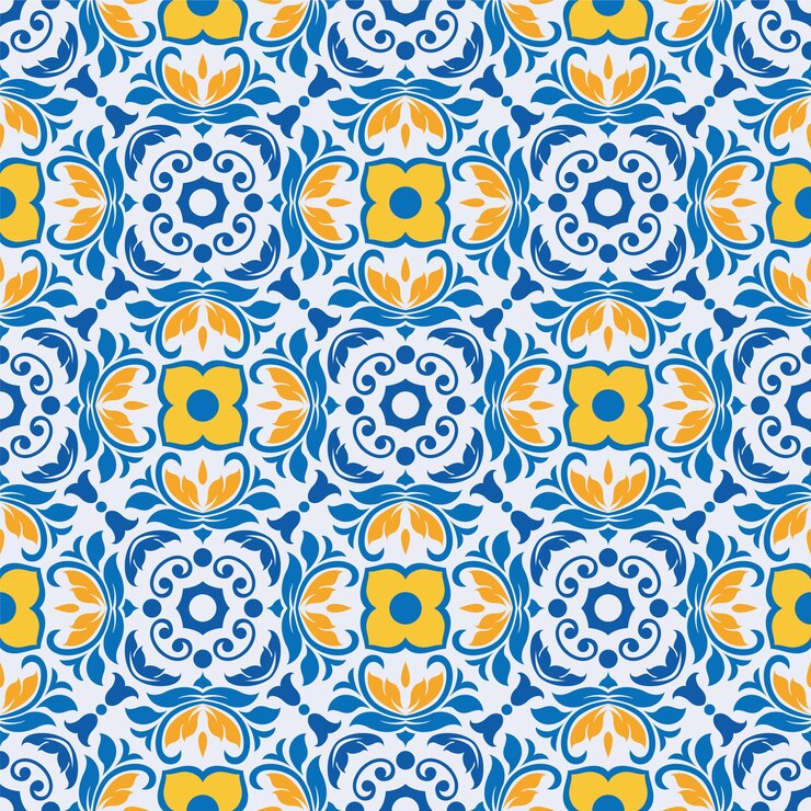 Vettore mattonelle senza giunte del reticolo del fiore dell'ornamento