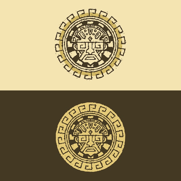 Maya antico emblema logo design