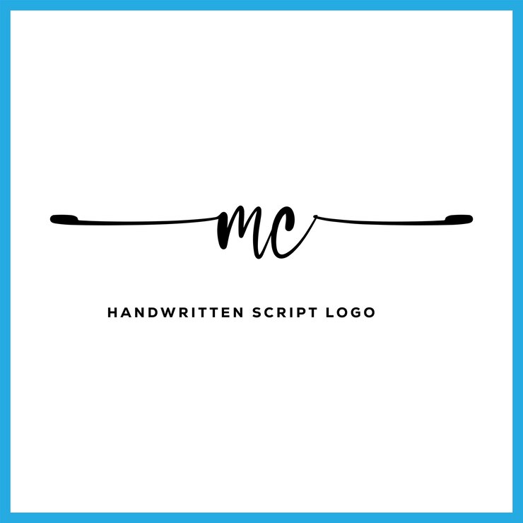 Vettore mc firma a mano logo design mc lettera immobili bellezza fotografia lettera logo