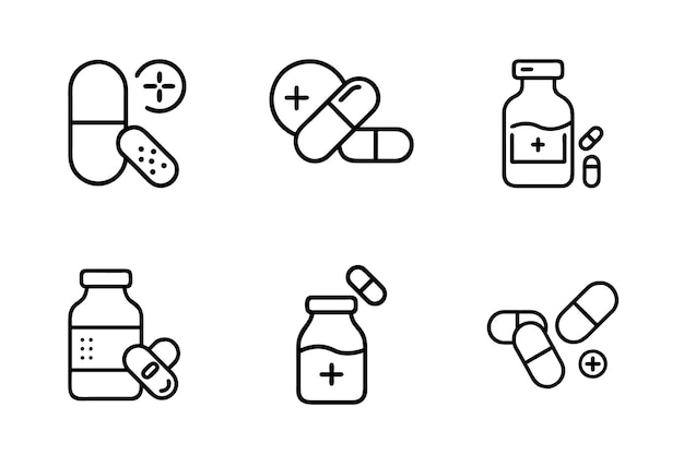 Medical Icon Set Modern Medical and Healthcare Icons Collection (Collezione di icone mediche e sanitarie moderne)
