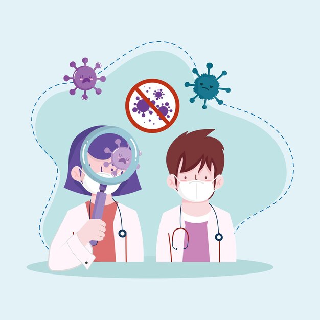 Medici che analizzano il coronavirus