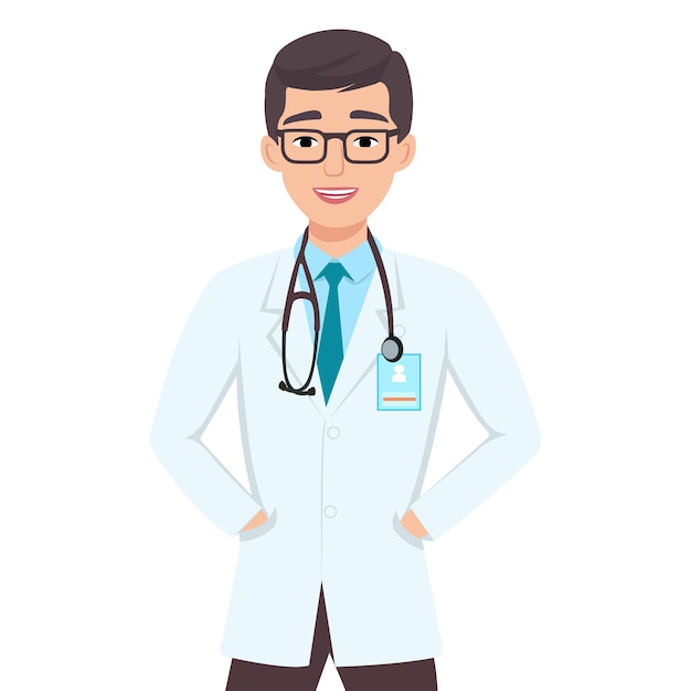 Medici con stetoscopio Gruppo di studenti di medicina o infermieri Illustrazione vettoriale