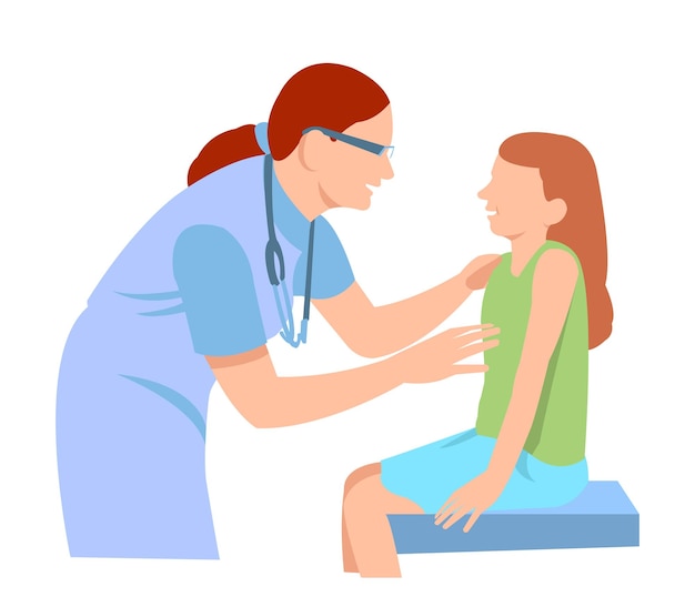 Medico medico professionista sanitario in camice bianco esamina un bambino con uno stetoscopio ascolta il suo battito cardiaco Pediatra che esamina paziente bambino ragazzo I bambini visitano un medico per un controllo