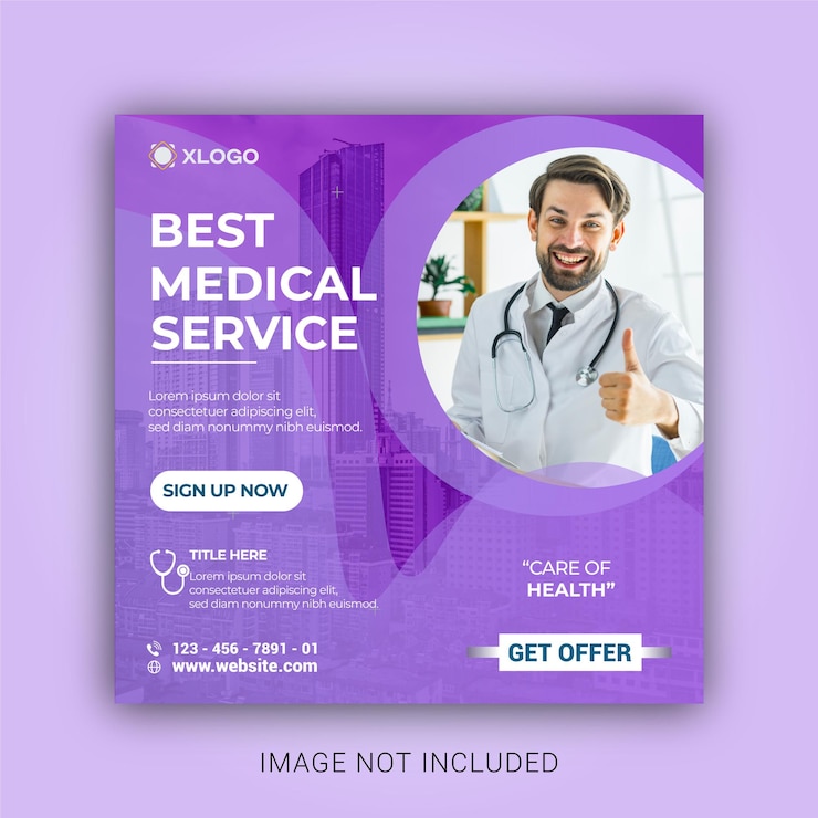 medico social media sanitario facebook instagram banner vettore post
