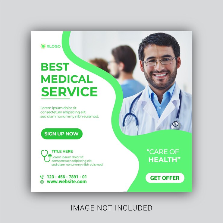 medico social media sanitario facebook instagram banner vettore post