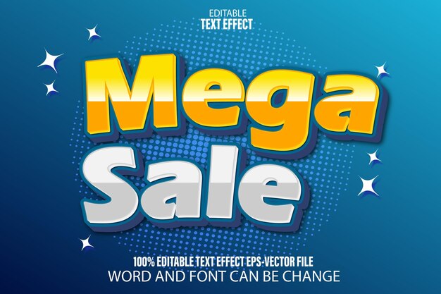Mega sale Editabile Effetto Testo Flat Gradient Style
