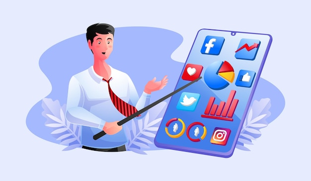 Megafono e icone dei social media di WhatsApp