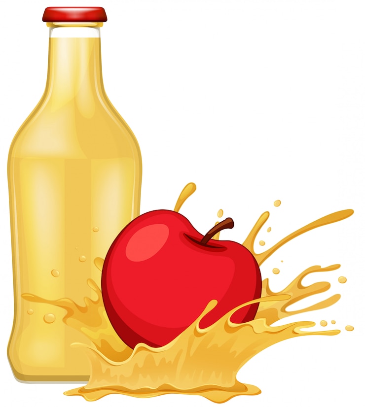 Vettore mela e succo di mela