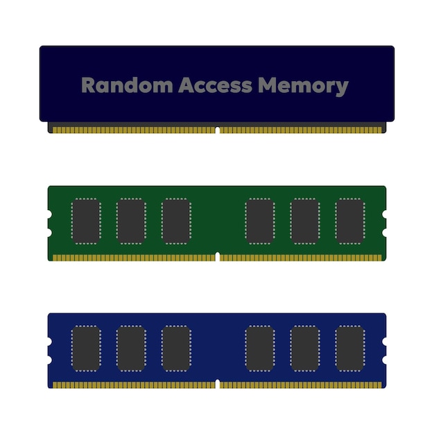 memoria ad accesso casuale o RAM icona del computer illustrazione vettoriale disegno piatto