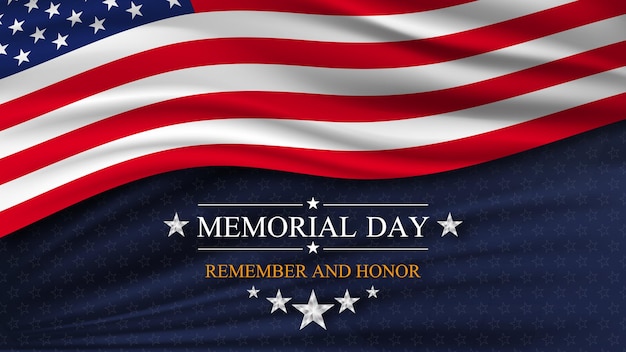 Memorial day banner background Festa nazionale degli Stati Uniti Ricordare e onorare Illustrazione vettoriale