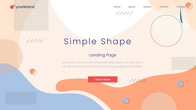 Memphis Gradient abstract landing page design premium vector