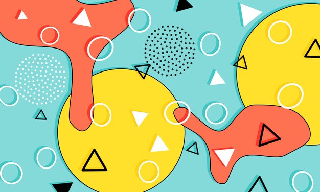 Memphis Pattern Fun Background Hipster Style