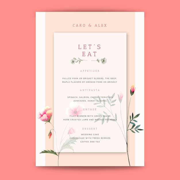 Menu anniversario di matrimonio