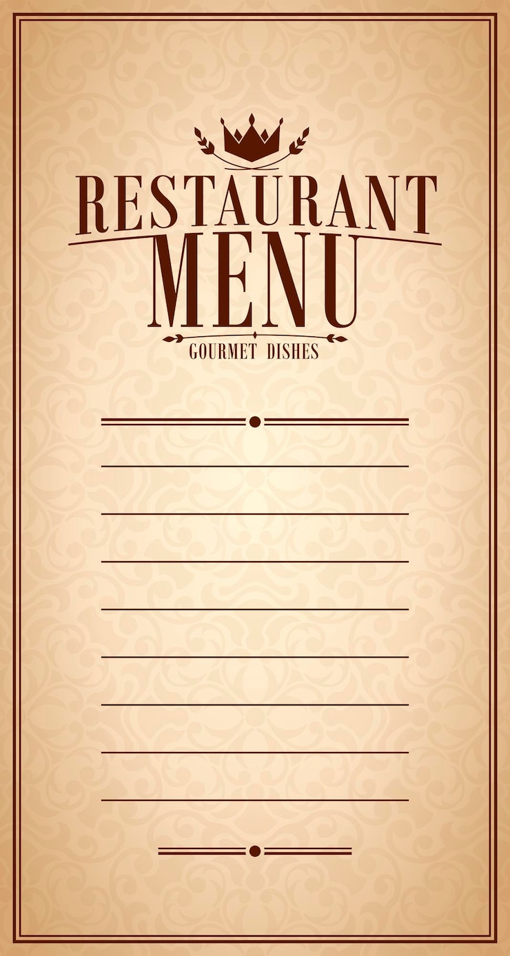 Vettore menu del ristorante piatti gourmet illustrazione vettoriale