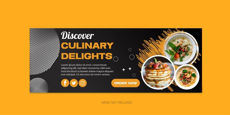 Menu di cibo e ristorante modello di copertina di Facebook design di banner