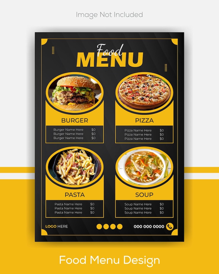 Vettore menu di colore verticale per il tuo ristorante