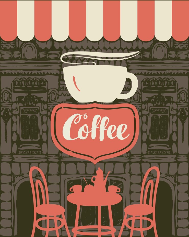 Vettore menu di copertina per un caffè di strada