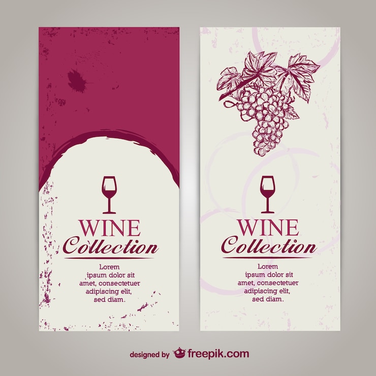 Vettore menu lista dei vini template