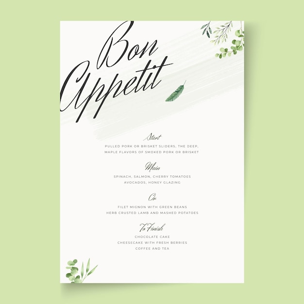 Menu matrimonio minimal Minimal